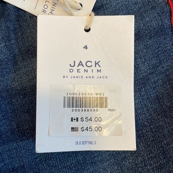 Janie and Jack Cropped Kick Hem Jeans Red Taping NWT - Picture 8 of 8